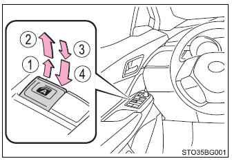 Toyota CH-R. Opening and closing the windows