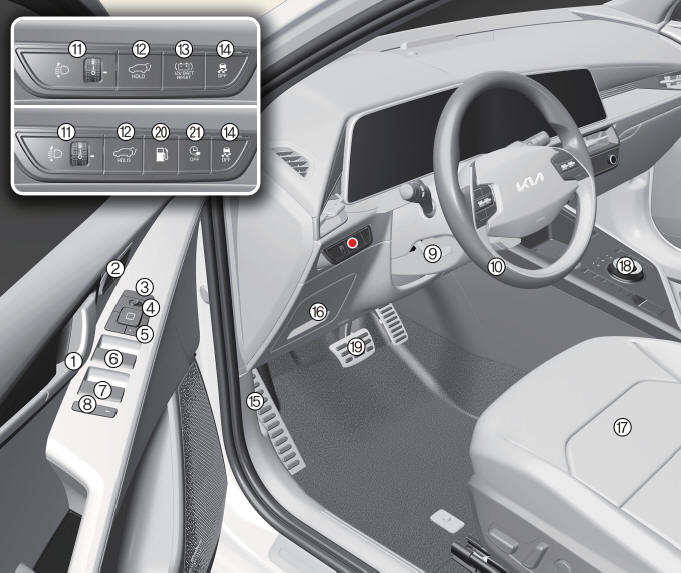 KIA Niro EV / Hybrid (SG2) (20212023) Owner's manual Interior